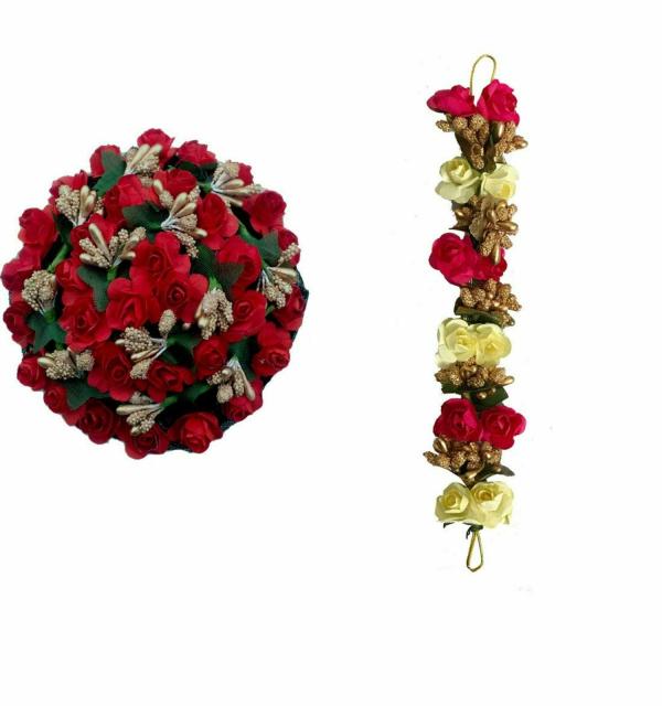GADINFASHION Multicolor Womens Artificial Flower Bun Juda Maker (Pack