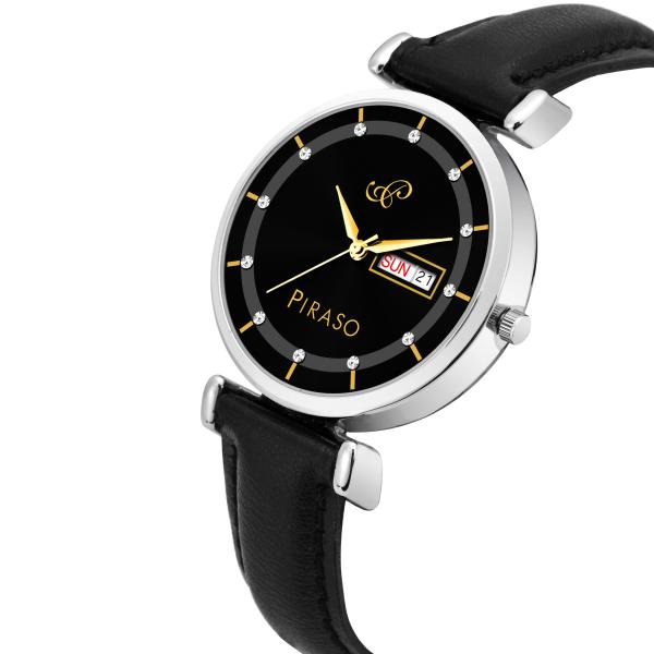 Piraso Black Dial & Black Strap with Day&Date Display Working Watch for