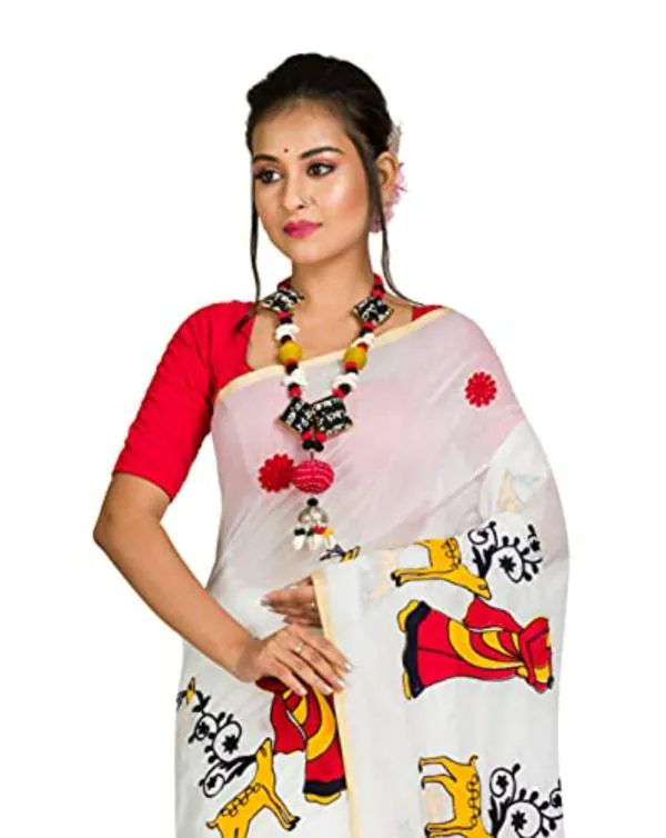Raj Saree House Women's Traditional Cotton Silk Bengali Handloom