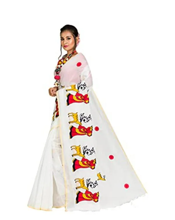 Raj Saree House Women's Traditional Cotton Silk Bengali Handloom