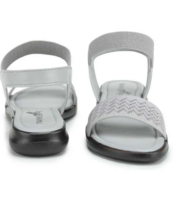 TWINSSHOE Grey Flat Sandals for Women JioMart
