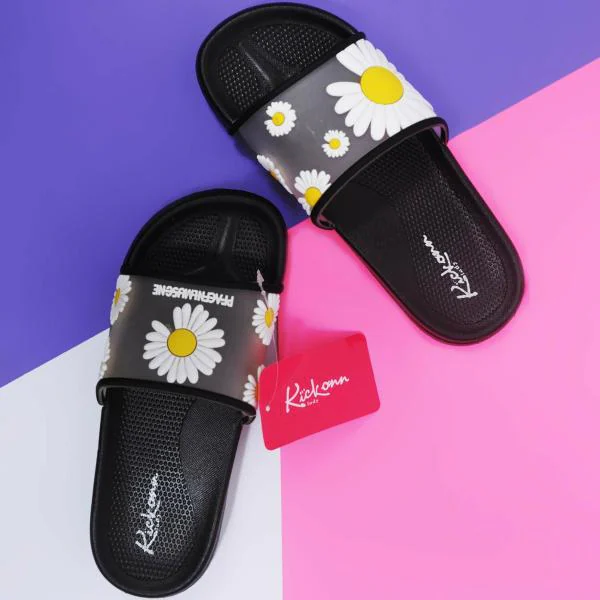Kickonn Women Slides (Black)size 3 JioMart