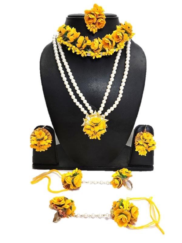 K&K KREATION FLOWER JEWELRY FOR HALDI OR MEHNDI FUNCTION (YELLOW) JioMart