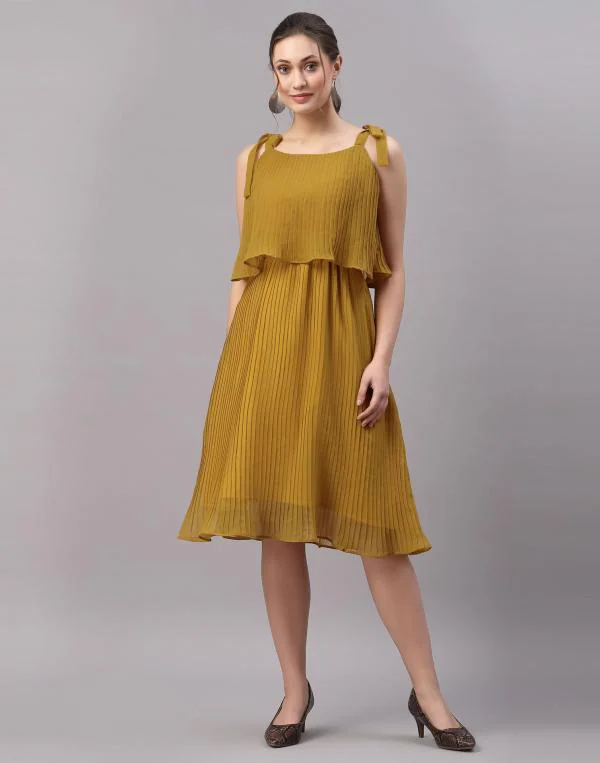 Selvia Women Mustard Yellow Solid, Tie and Dye, Embellished, Self ...