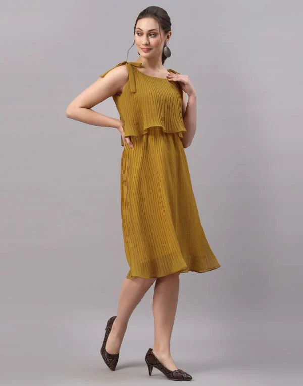 Selvia Women Mustard Yellow Solid, Tie and Dye, Embellished, Self ...