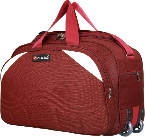Zion Bag Red Polyester Waterproof Strolley Duffel Bag, 40 L JioMart