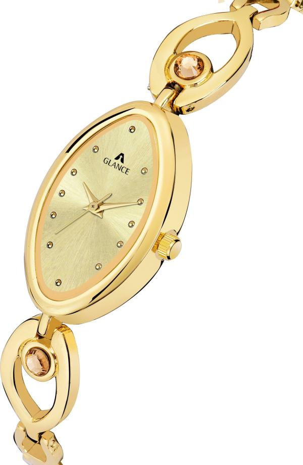 Aglance Analog Gold Dial Gold Strap Watch for Women JioMart