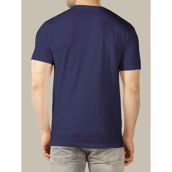 Typography Men Round Neck Navy Blue T-Shirt - JioMart