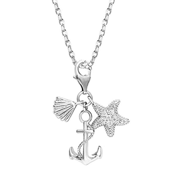 Giva Sterling Silver Ocean Charm Pendant With Link Chain For Women - JioMart