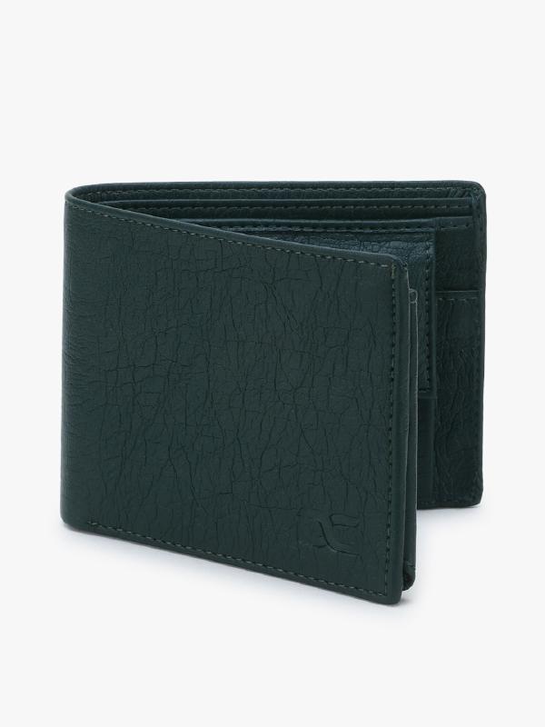 DEZIRE CRAFTS Stylish BiFold, Textured PU Leather, Latest Green Slim