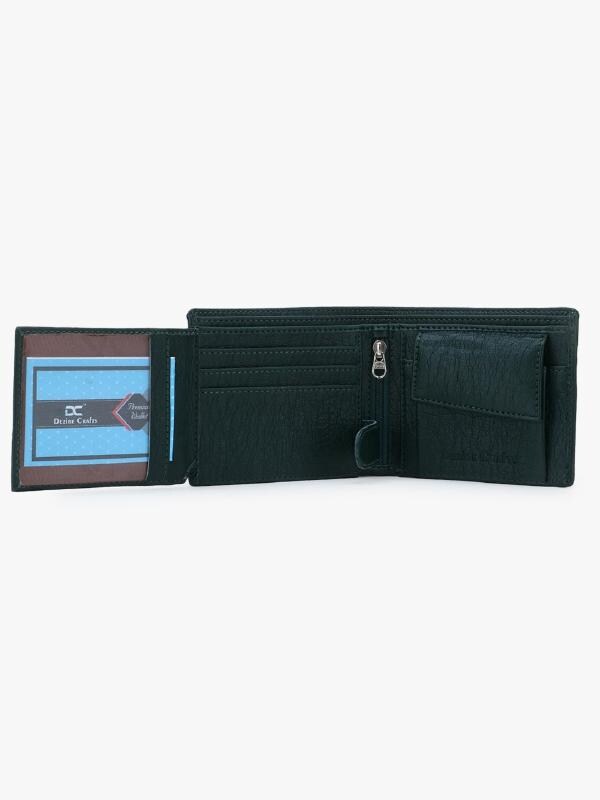 DEZIRE CRAFTS Stylish BiFold, Textured PU Leather, Latest Green Slim