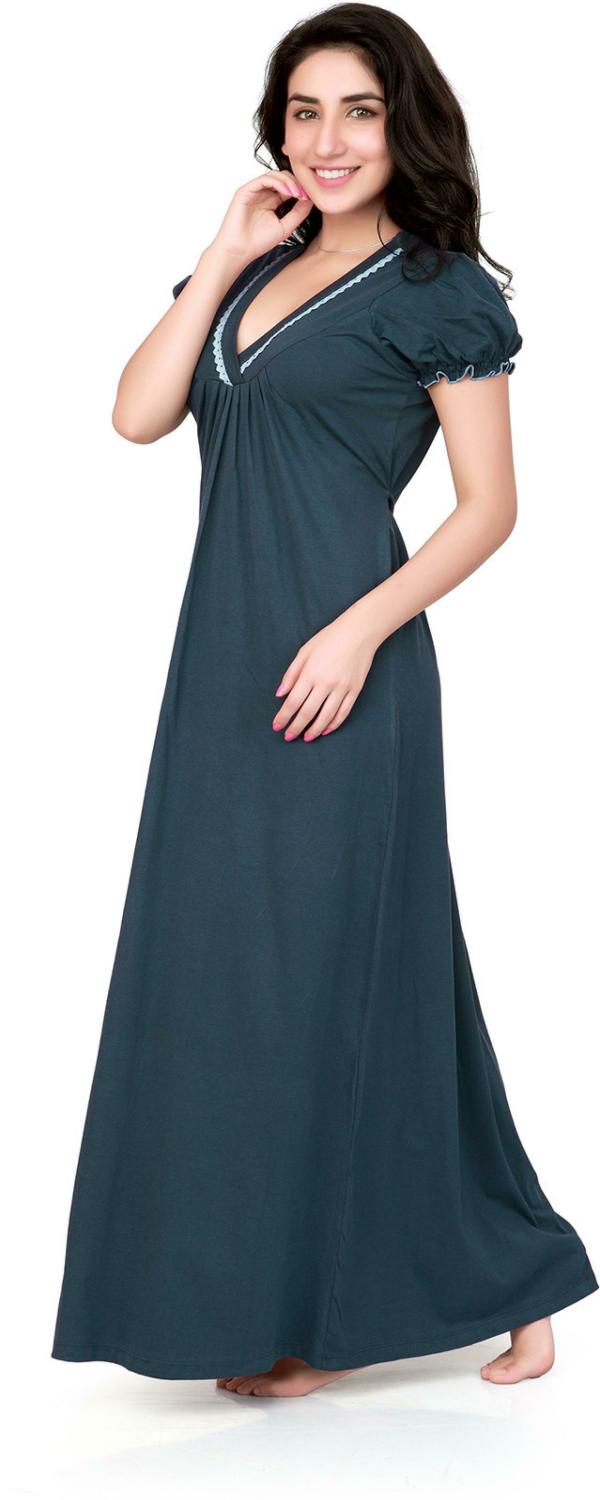 Honeydew Women Navy Hosiery Single Nighty JioMart