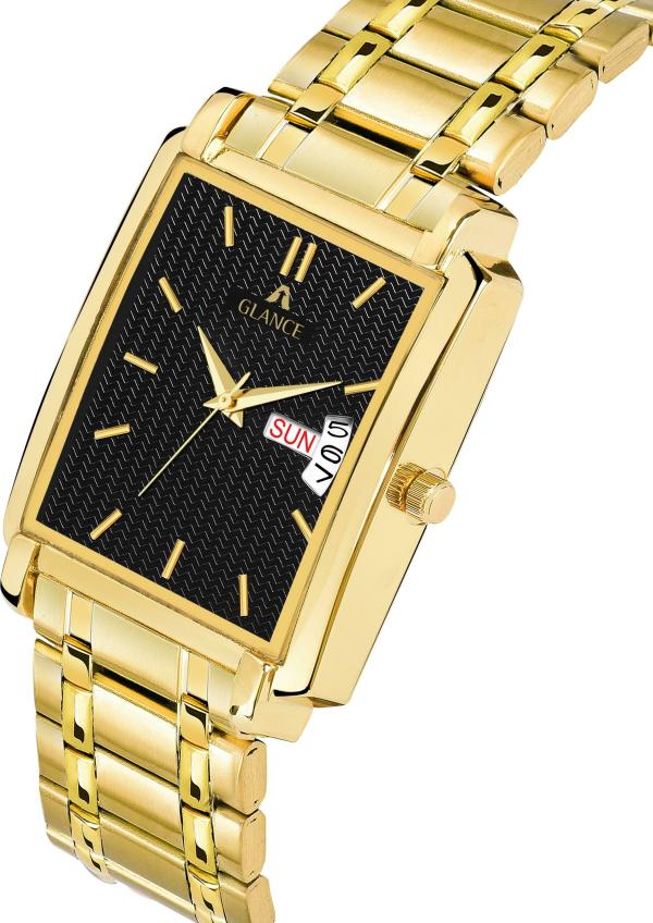 Aglance Analog Black Dial Gold Strap Watch For Men JioMart