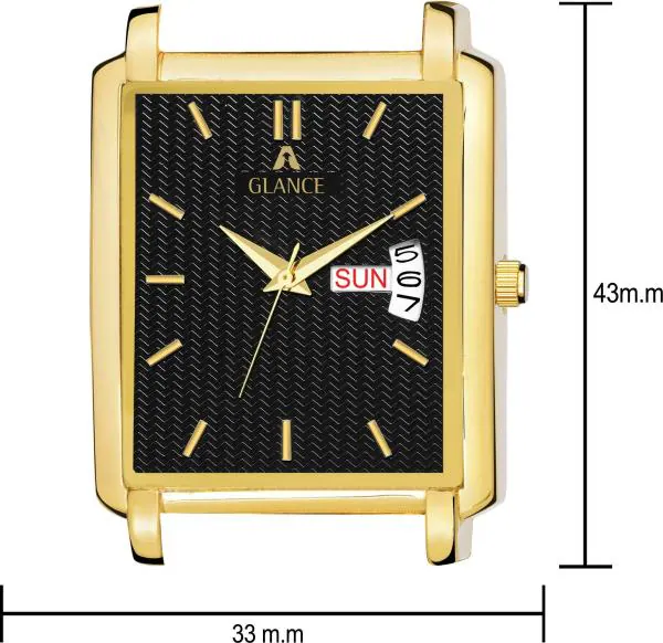 Aglance Analog Black Dial Gold Strap Watch For Men JioMart