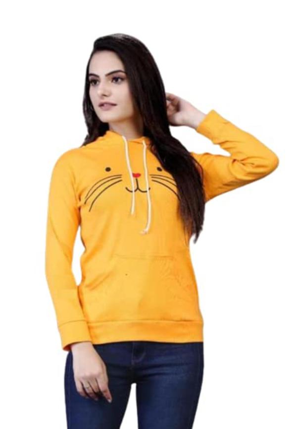 Timyka Women Mustard Cotton Hoodie JioMart