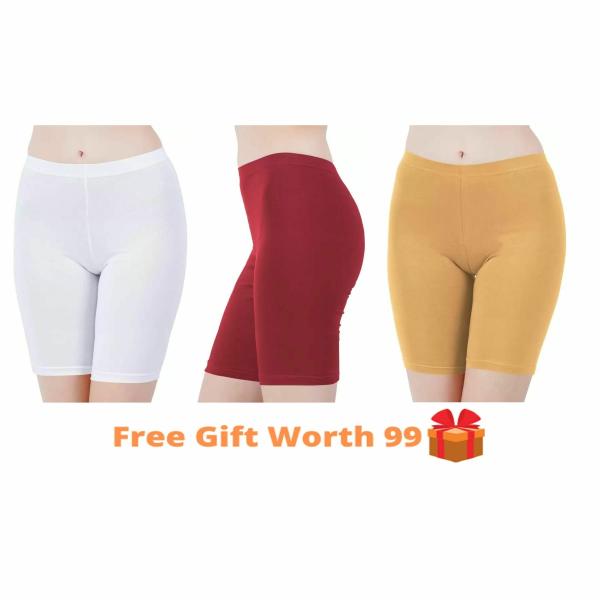 ARLA APPAREL Pack of 3 Spandex Soft Cotton Lycra Cycling Shorts for