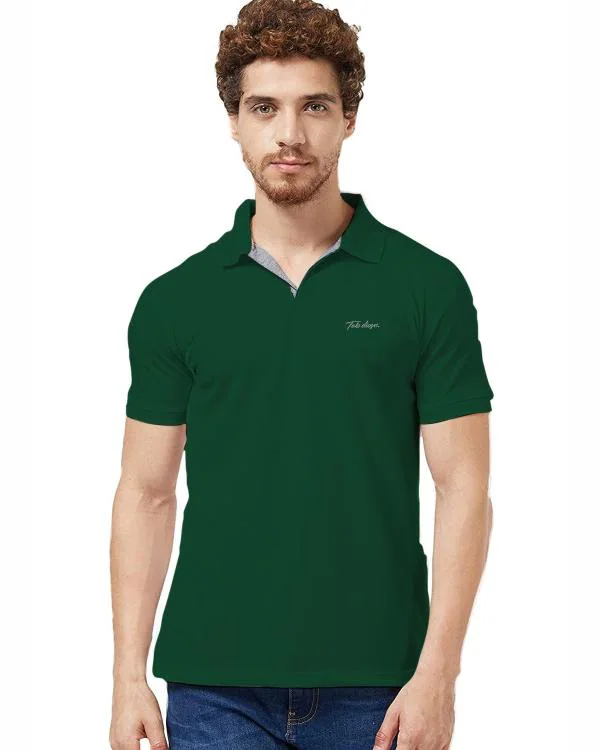 TAB91 Men's Polo Tshirt Bottle Green JioMart
