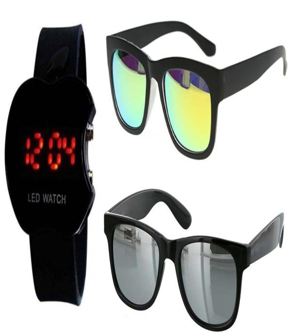 Y&S Unisex Sunglasses for Men And Women with Led Digital Wrist Watch
