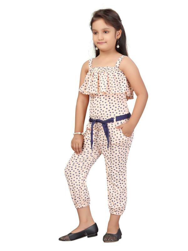 Aarika Girls Peach Colour Blended Jumpsuit JioMart