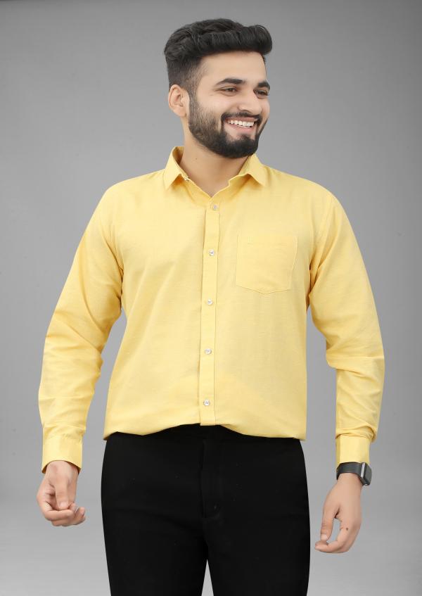 FILOSE JEANS Mens Wear Pure Cotton Yellow Color Shirt - JioMart