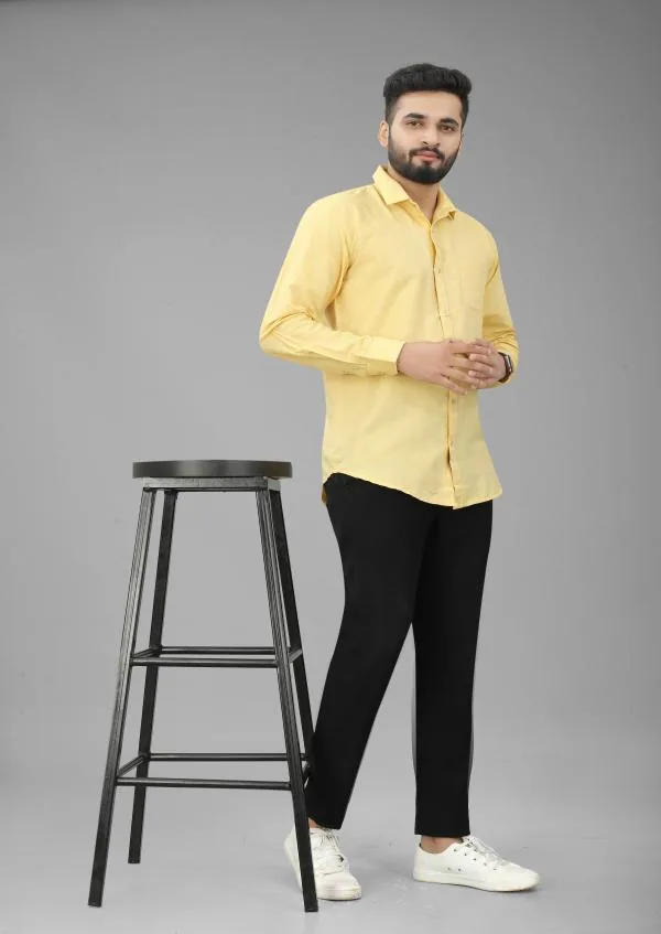 FILOSE JEANS Mens Wear Pure Cotton Yellow Color Shirt - JioMart