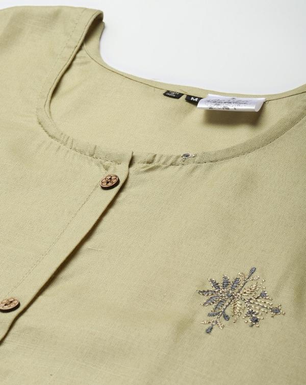 Aarika Womens Lemon Color Cotton Embroidery Kurti - JioMart