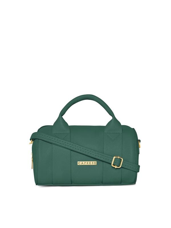 Caprese Green Leather Women Messenger Bag With Detachable Sling Strap
