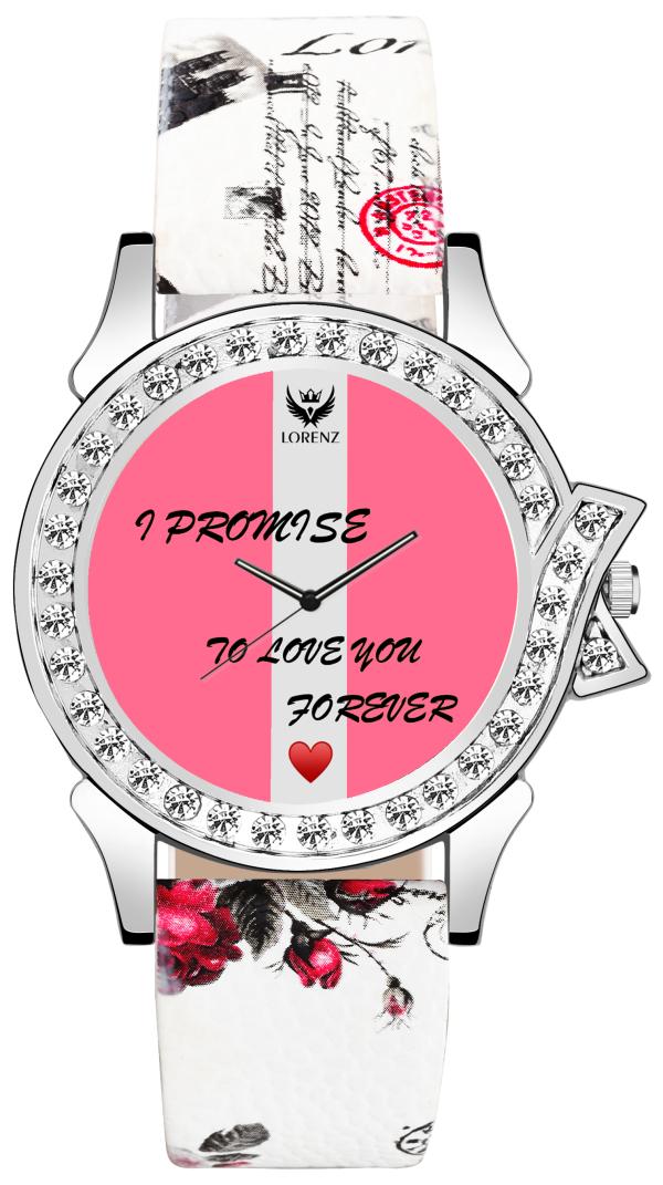 LORENZ AS99A I Promise I Love You Forever Pink Dial Analogue Women's