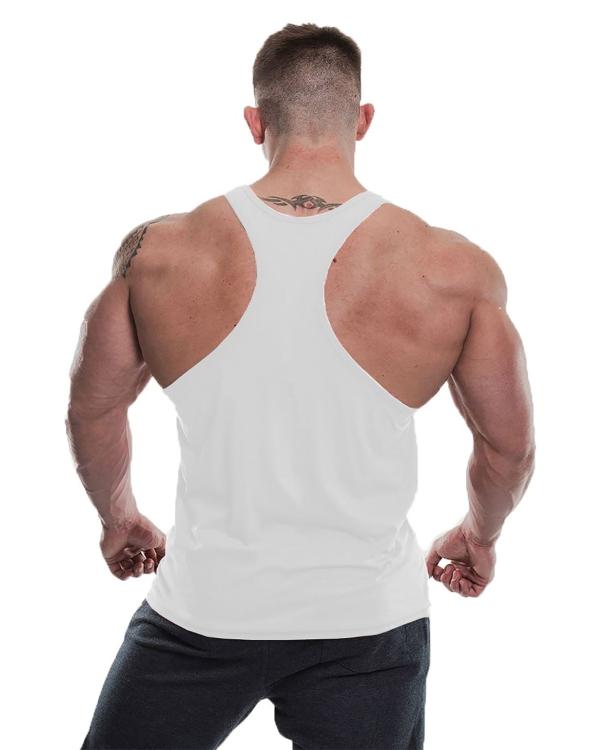 THE BLAZZE Men's White Cotton Tank Tops Muscle Gym Bodybuilding Vest