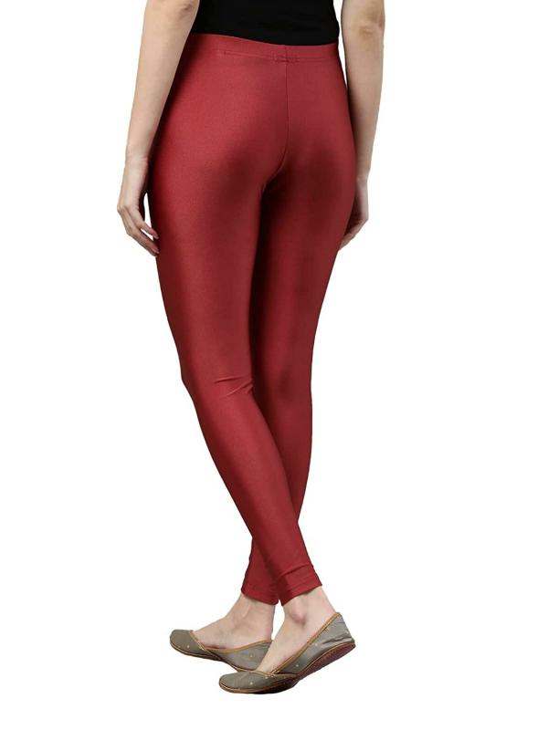 Go Colors Women Red Solid Stretch Leggings JioMart