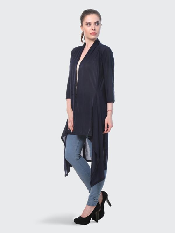 BuyNewTrend Women Navy Hosiery Long Shrug JioMart