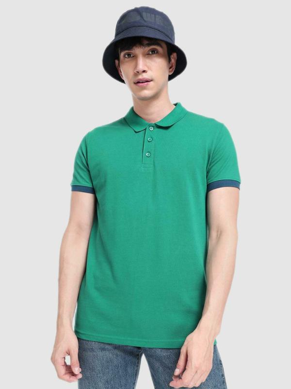 Bewakoof Men's Solid Green Short Sleeve Polo TShirt JioMart