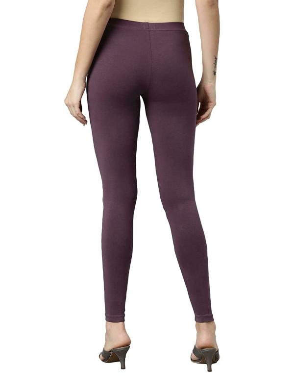 Go Colors Women Purple Solid Stretch Leggings JioMart