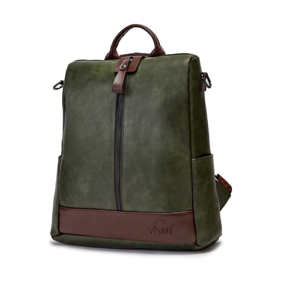 VISMIINTREND Vegan Leather Casual Backpack Purse for Women and Girls