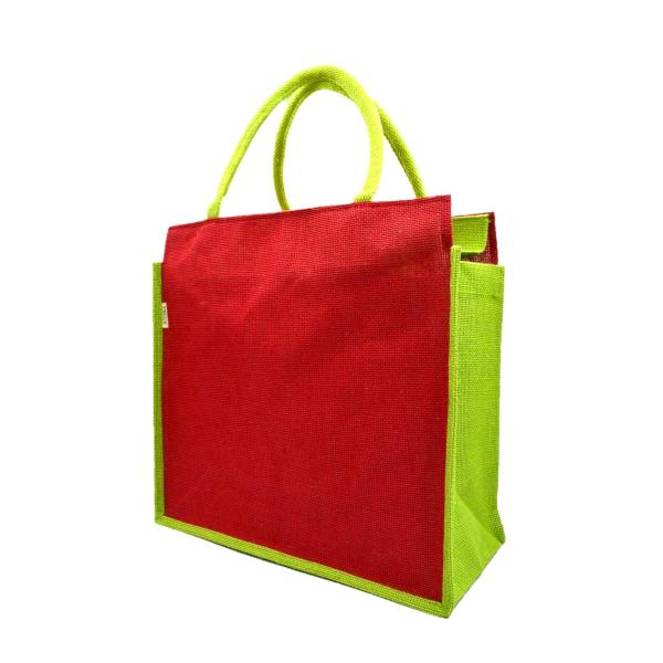 JUTEKA Red, Eco Friendly, Multipurpose Jute Bag with Zipper Closure