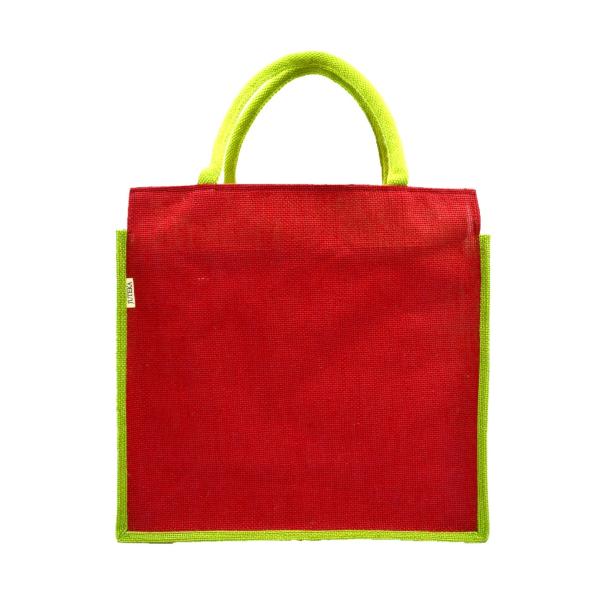 JUTEKA Red, Eco Friendly, Multipurpose Jute Bag with Zipper Closure