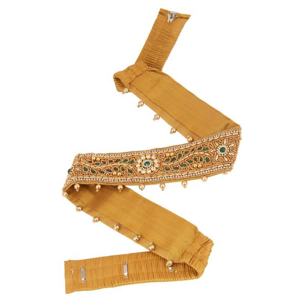 VAMA Maggam Aari work Green cloth saree waist belt for Matching half sarees kamarband Belly Hip