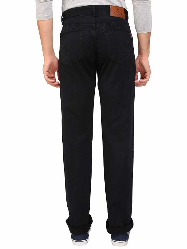 FLAGS Mens Jet Black Solid Cotton Regular Fit Jeans JioMart