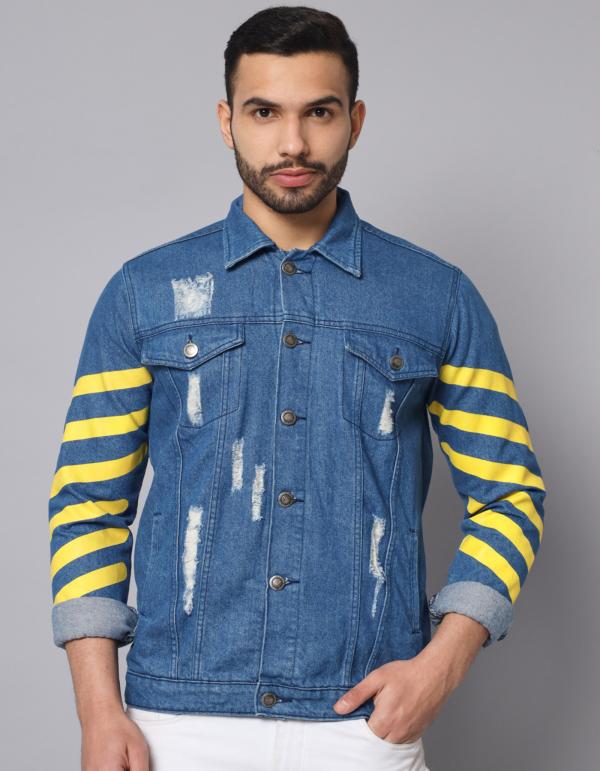 THE DRY STATE Full Sleeve Self Design Men Denim Jacket JioMart