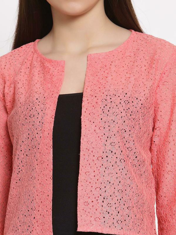 Style Quotient Women Coral Pink Crop Shrug JioMart