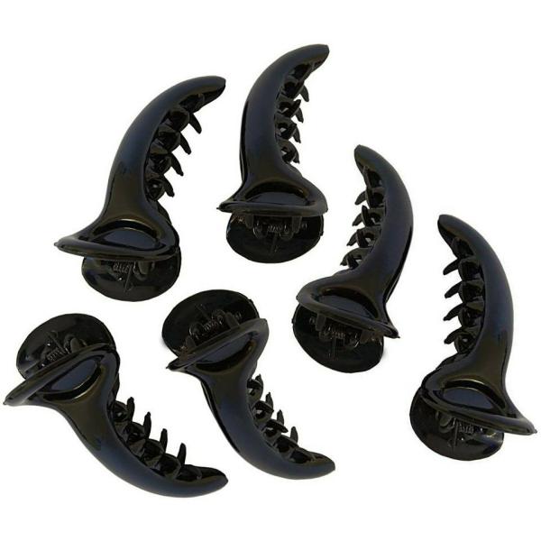 Bharatgaurav Black Plastic Hair Clip for Girlss and Women (Pack of 6