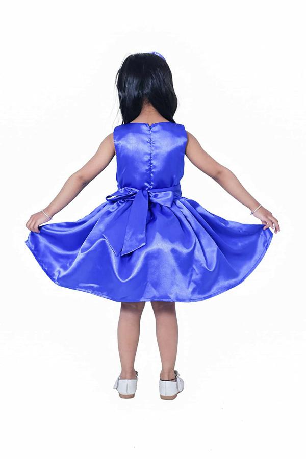 Wish Littlle Baby Girl Royal Blue Satin Solid Frock 910 Y JioMart