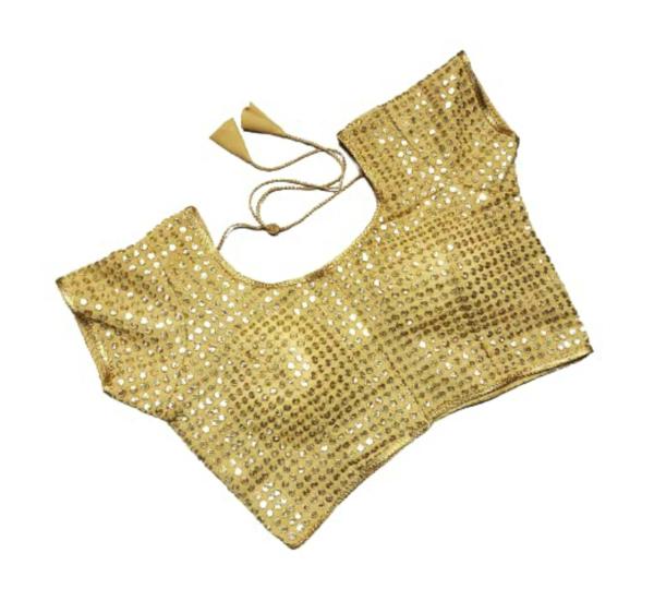 YOELLA Women Gold Embroidery Cotton Blouse 38 Size+4 inch Margin