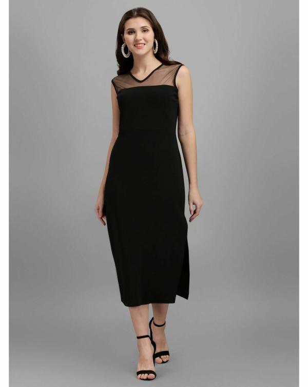 Westhood Women Black Solid Nylon Bodycon Dress M JioMart