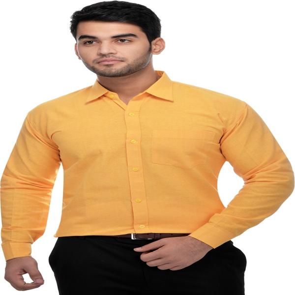KOSZULE Men's Formal Shirts Yellow_38 JioMart