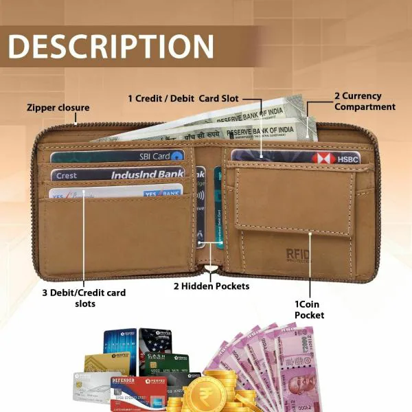 Buy BUFFHIDE Black Genuine Leather RFID Wallet For Men (6 Card Slots) Online At Best Prices In - Foto 3