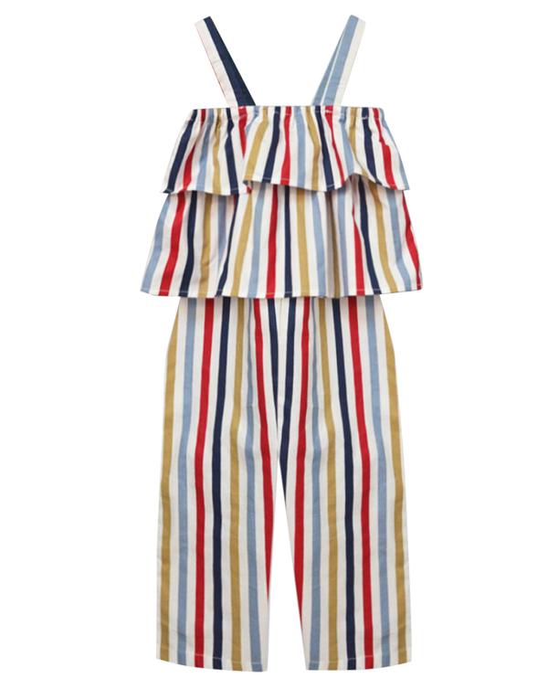 A.T.U.N. Girls Multi Ruffle Capri Length Jumpsuit JioMart