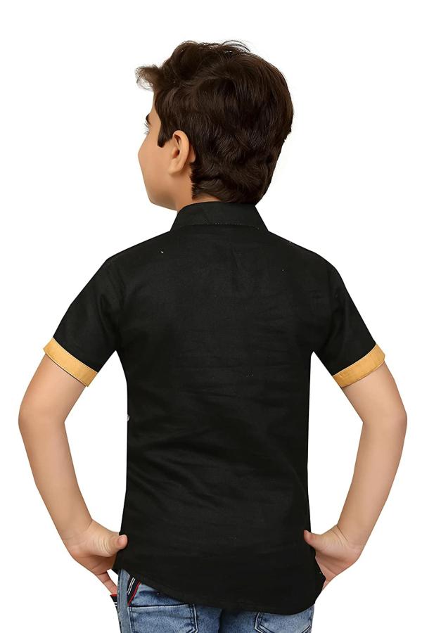 FASHION GRAB Boys Black Cotton Jacket With Attached Tshirt (5 Years6