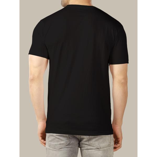 Typography Men Round Neck Black TShirt JioMart