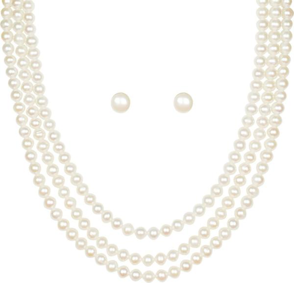 Classique Designer Jewellery Mother of Pearl Jewellery Set (White